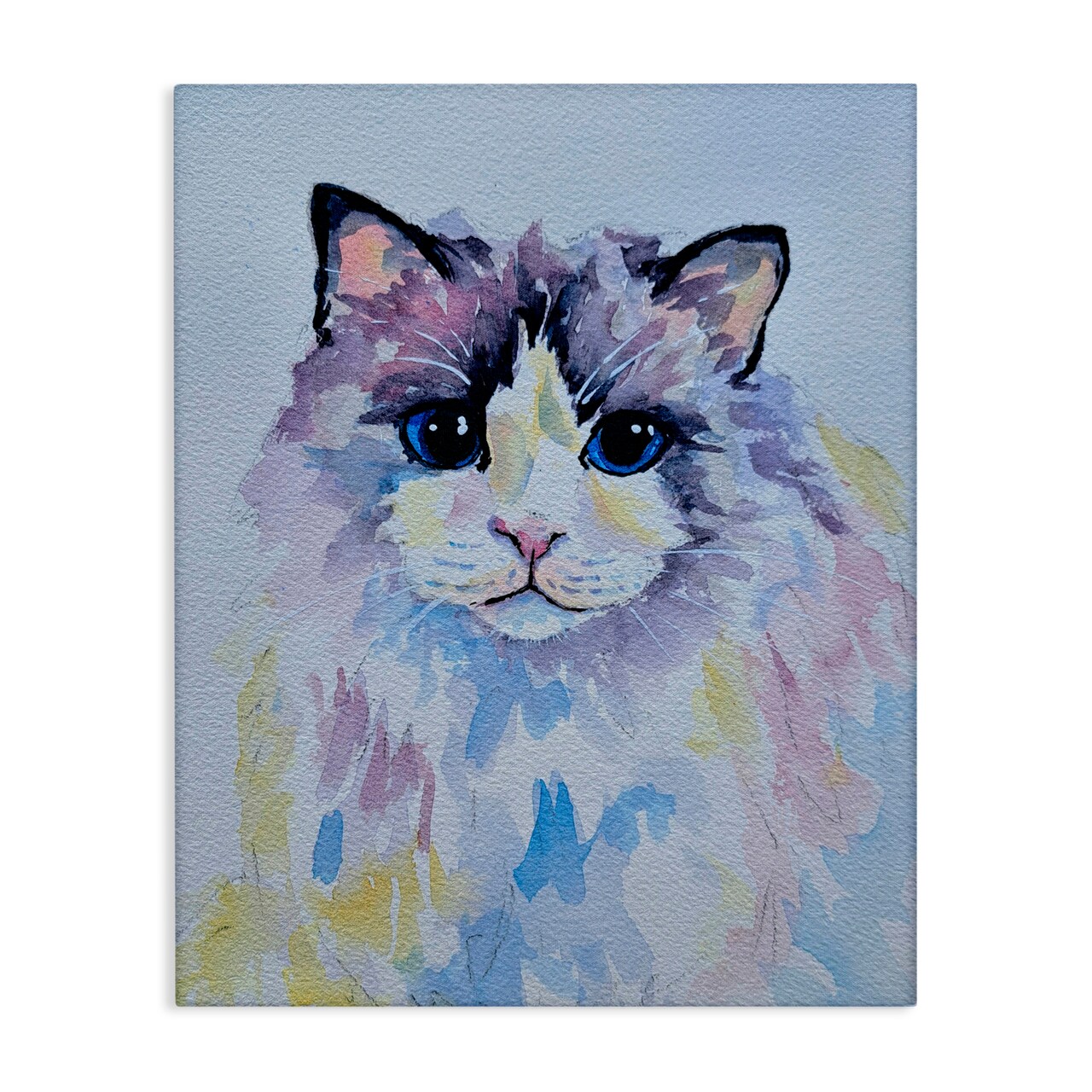 Stupell Industries Pastel Cat with Blue Eyes Canvas, design by Tatiana Roberts